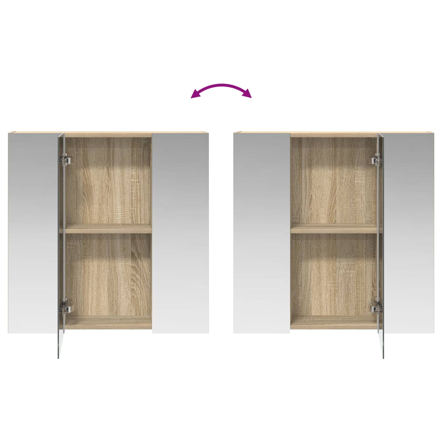 vidaXL Καθρέφτης Ντουλάπα Μπάνιου Δρύς Sonoma 70 x 14,5 x 70 εκ