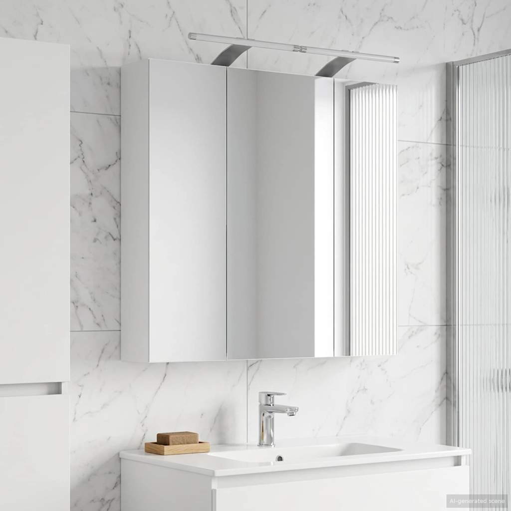 vidaXL Καθρέφτης Ντουλάπα Μπάνιου Λευκό 70 x 14,5 x 70 εκ