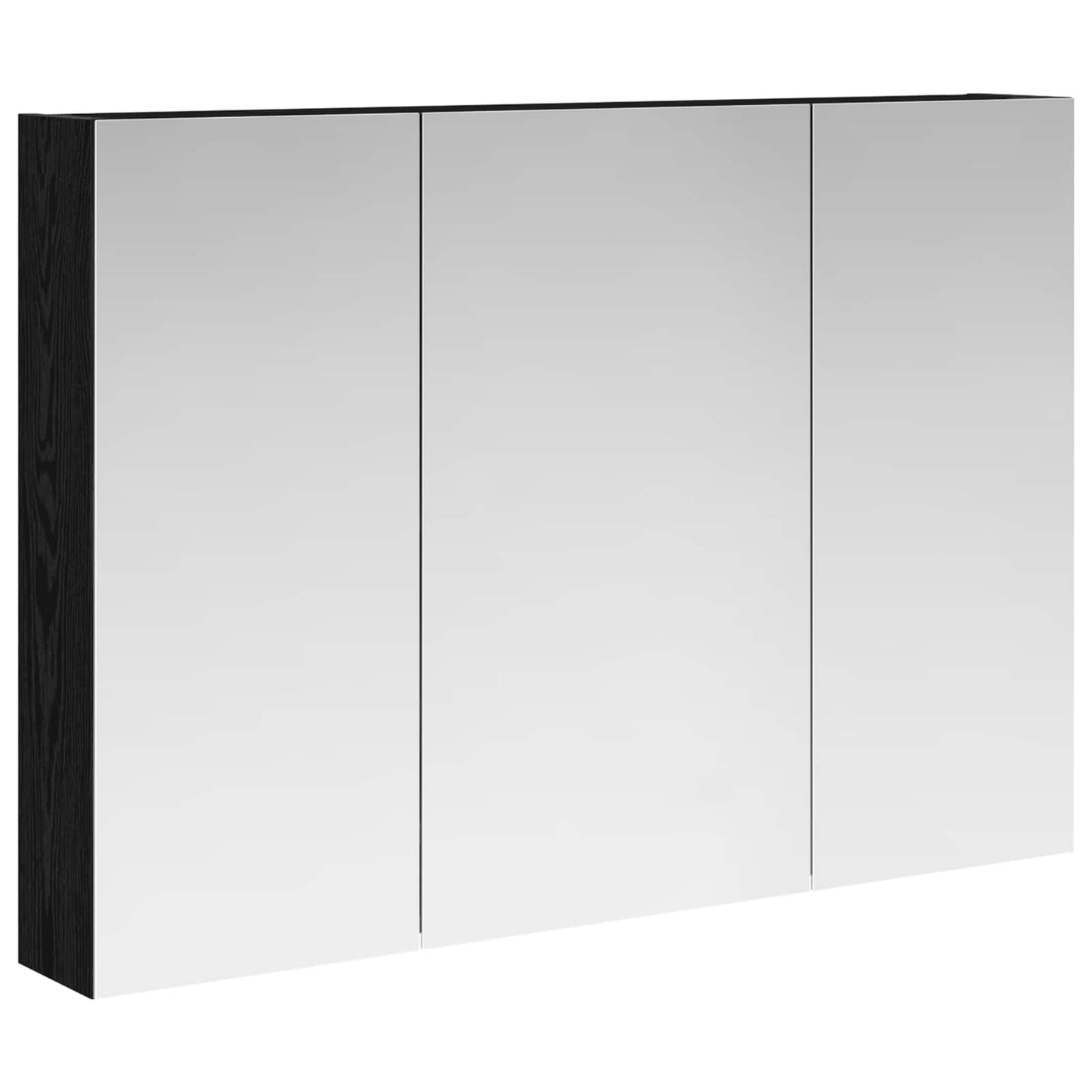 vidaXL Καθρέφτης Ντουλάπα Μπάνιου Μαύρη Οξυά 100 x 14,5 x 70 εκ