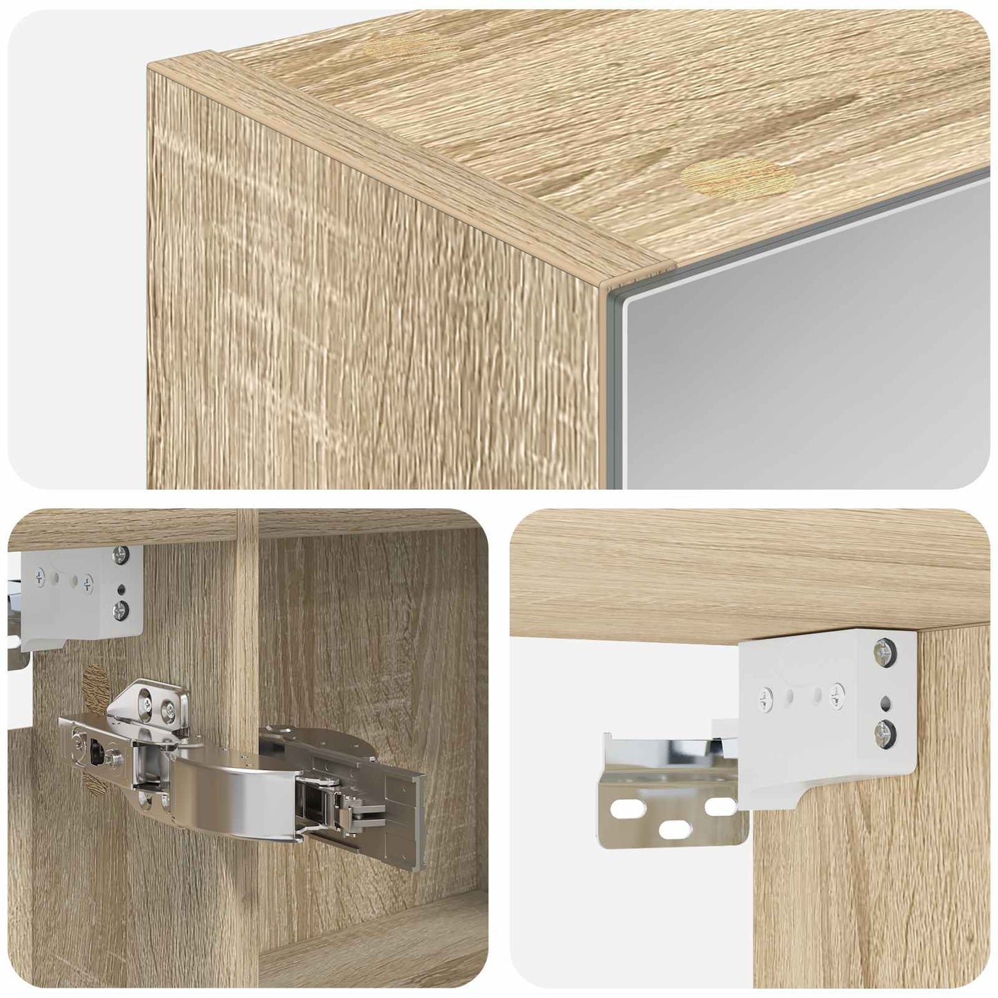 vidaXL Καθρέφτης Ντουλάπα Μπάνιου Δρύς Sonoma 100 x 14,5 x 70 εκ
