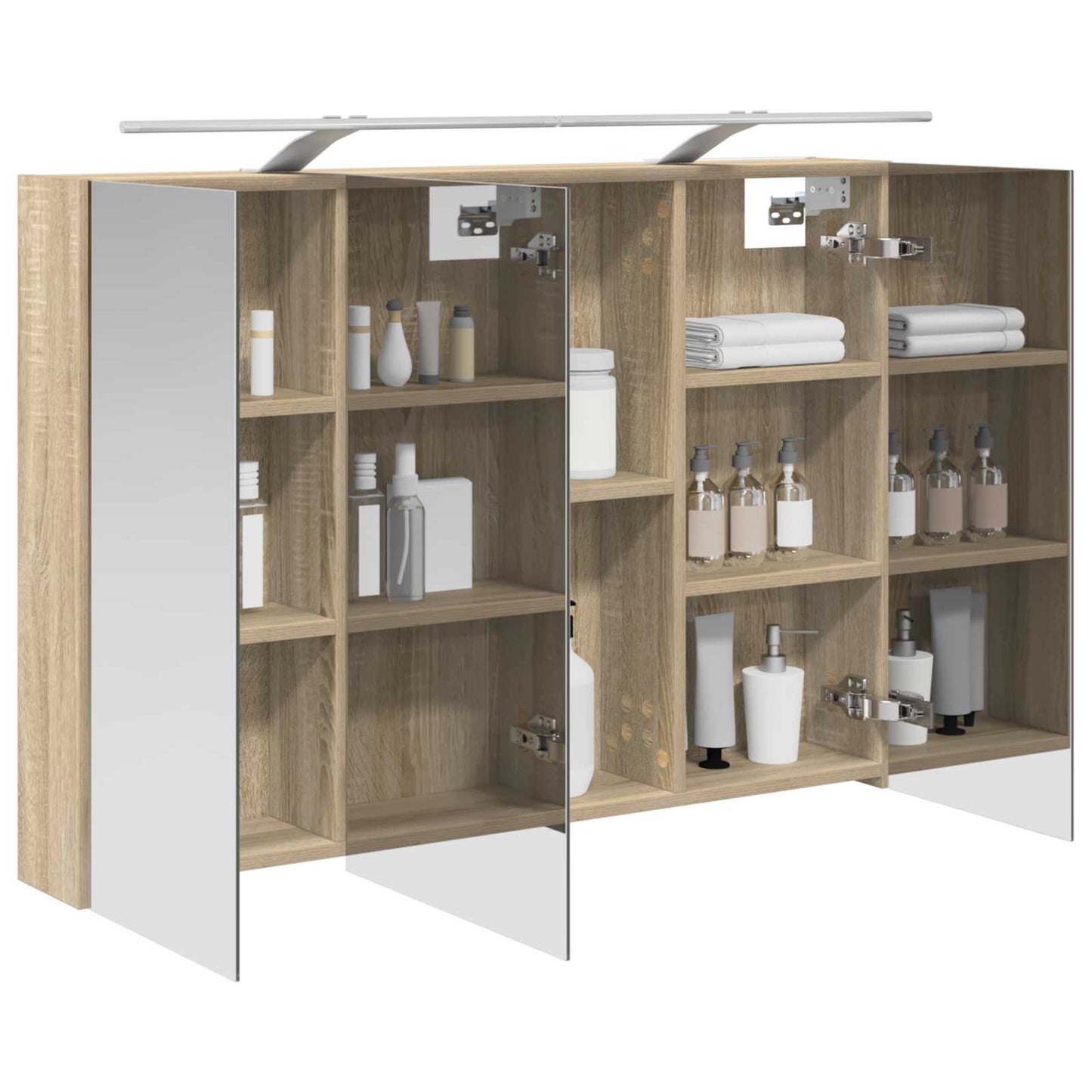 vidaXL Καθρέφτης Ντουλάπα Μπάνιου Δρύς Sonoma 100 x 14,5 x 70 εκ