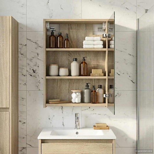 vidaXL Καθρέφτης Ντουλάπα Μπάνιου Δρύς Sonoma 43 x 16 x 62.5 εκ.