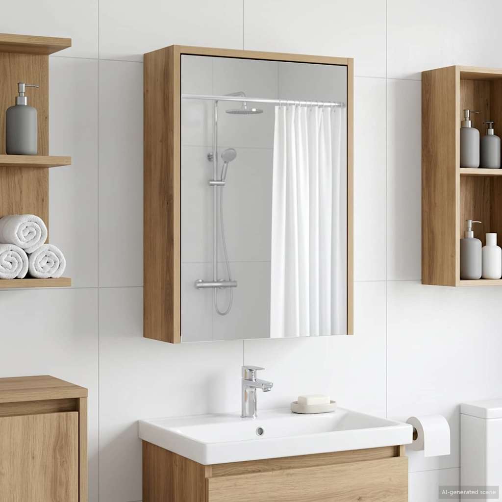 vidaXL Καθρέφτης Ντουλάπα Μπάνιου Artisan Δρυς 43 x 16 x 62.5 εκ.