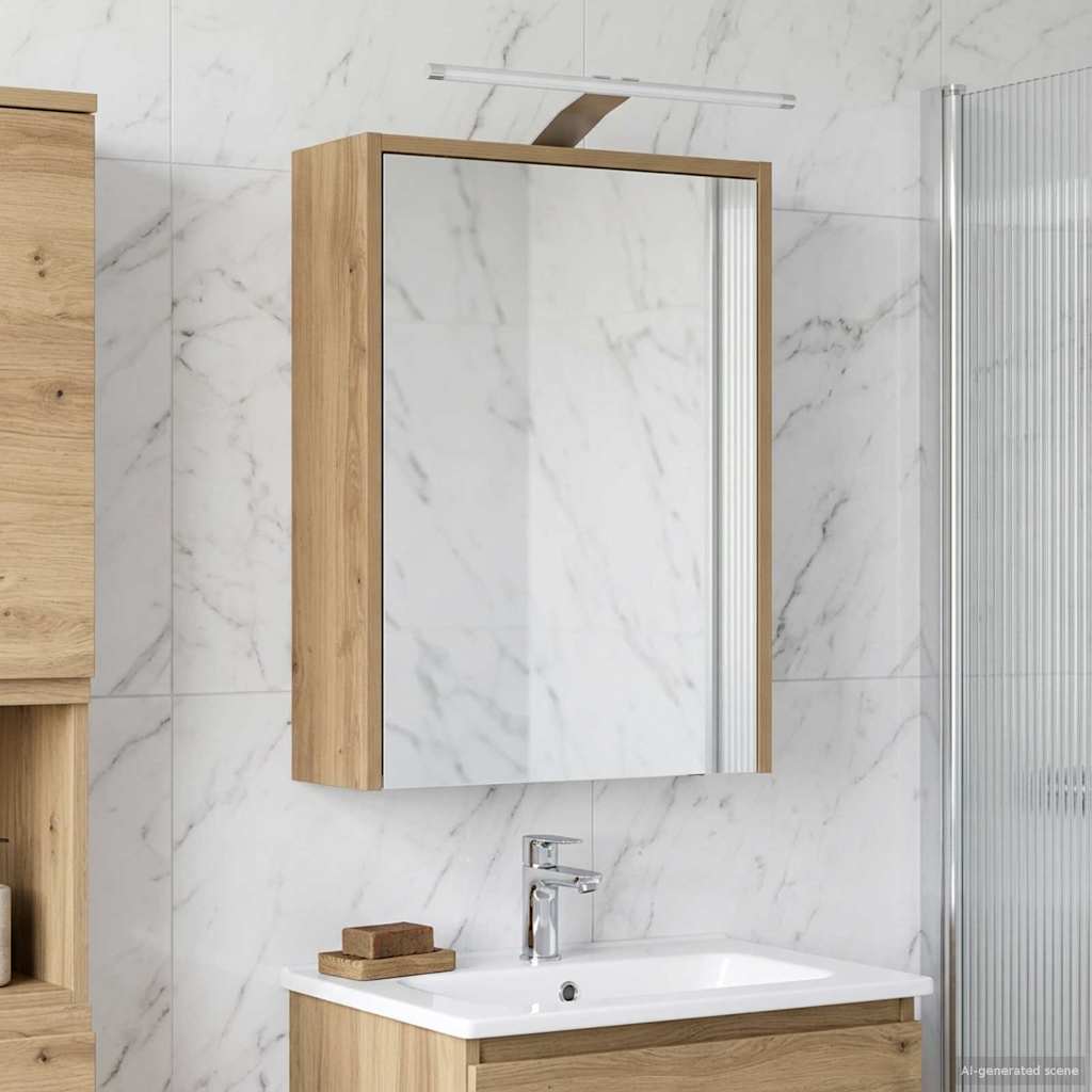 vidaXL Καθρέφτης Ντουλάπα Μπάνιου Artisan Δρυς 43 x 16 x 62.5 εκ.