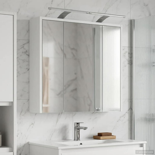 vidaXL Καθρέφτης Ντουλάπα Μπάνιου Λευκό 63,5 x 16 x 62,5 εκ.