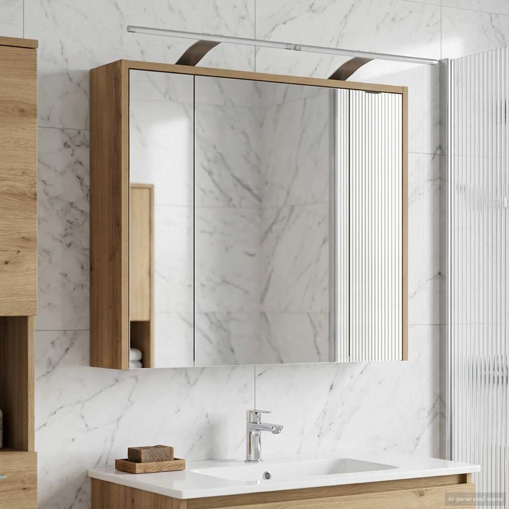 vidaXL Καθρέφτης Ντουλάπα Μπάνιου Artisan Δρυς 73,5 x 16 x 62,5 εκ.