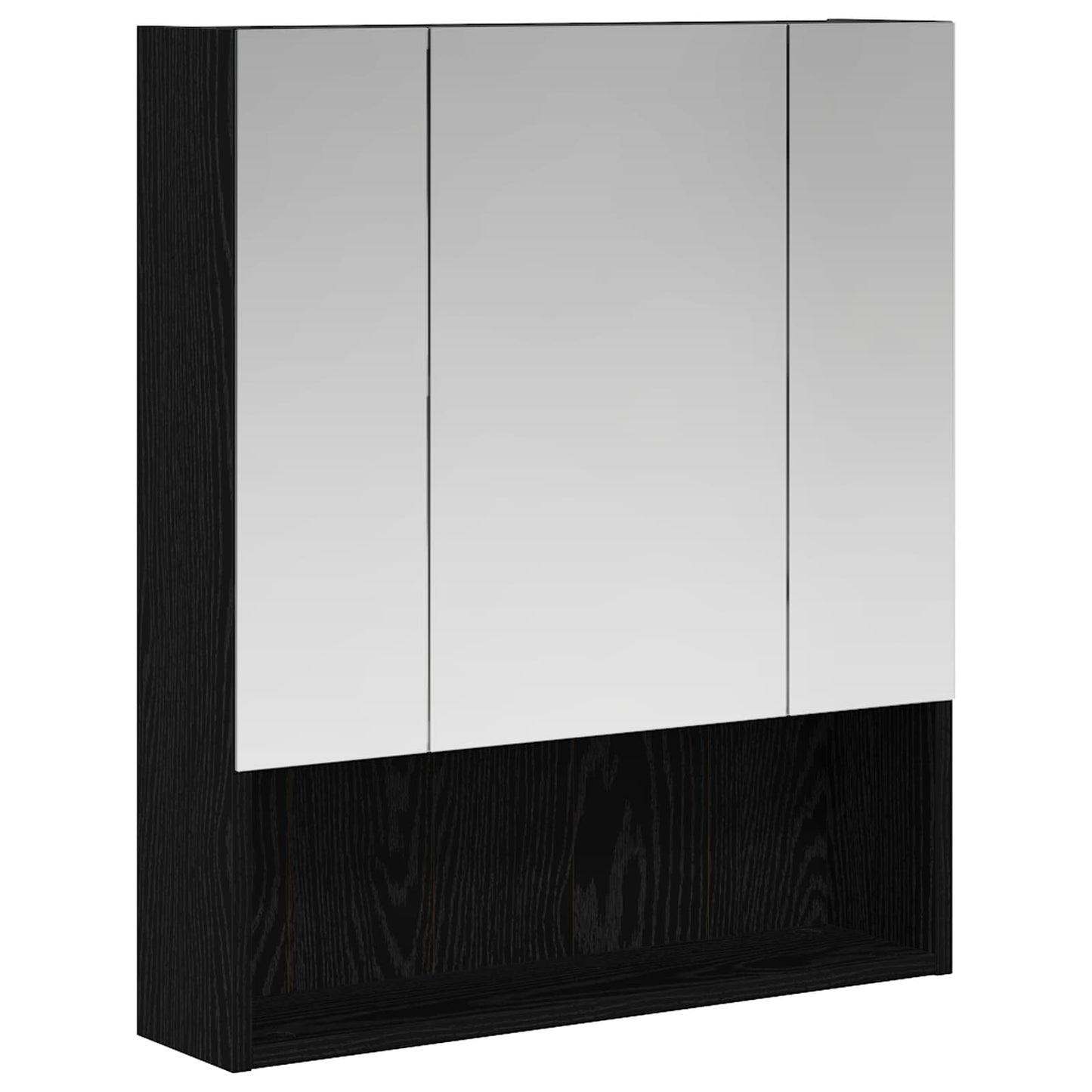vidaXL Καθρέφτης Ντουλάπα Μπάνιου Μαύρη Οξυά 60 x 14.5 x 70 εκ.