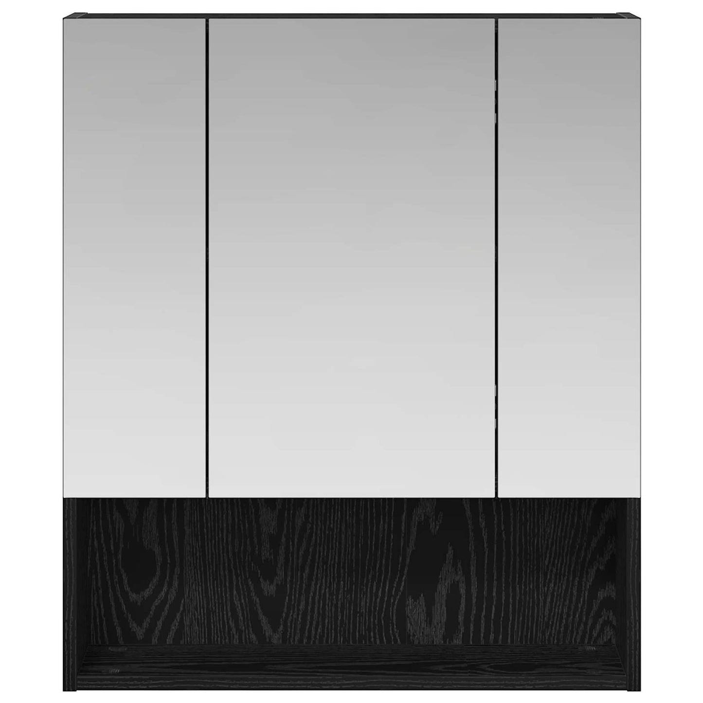 vidaXL Καθρέφτης Ντουλάπα Μπάνιου Μαύρη Οξυά 60 x 14.5 x 70 εκ.
