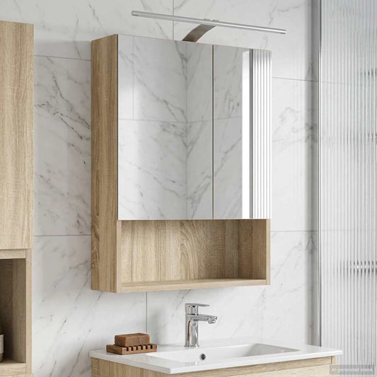 vidaXL Καθρέφτης Ντουλάπα Μπάνιου Δρύς Sonoma 50 x 14,5 x 70 εκ