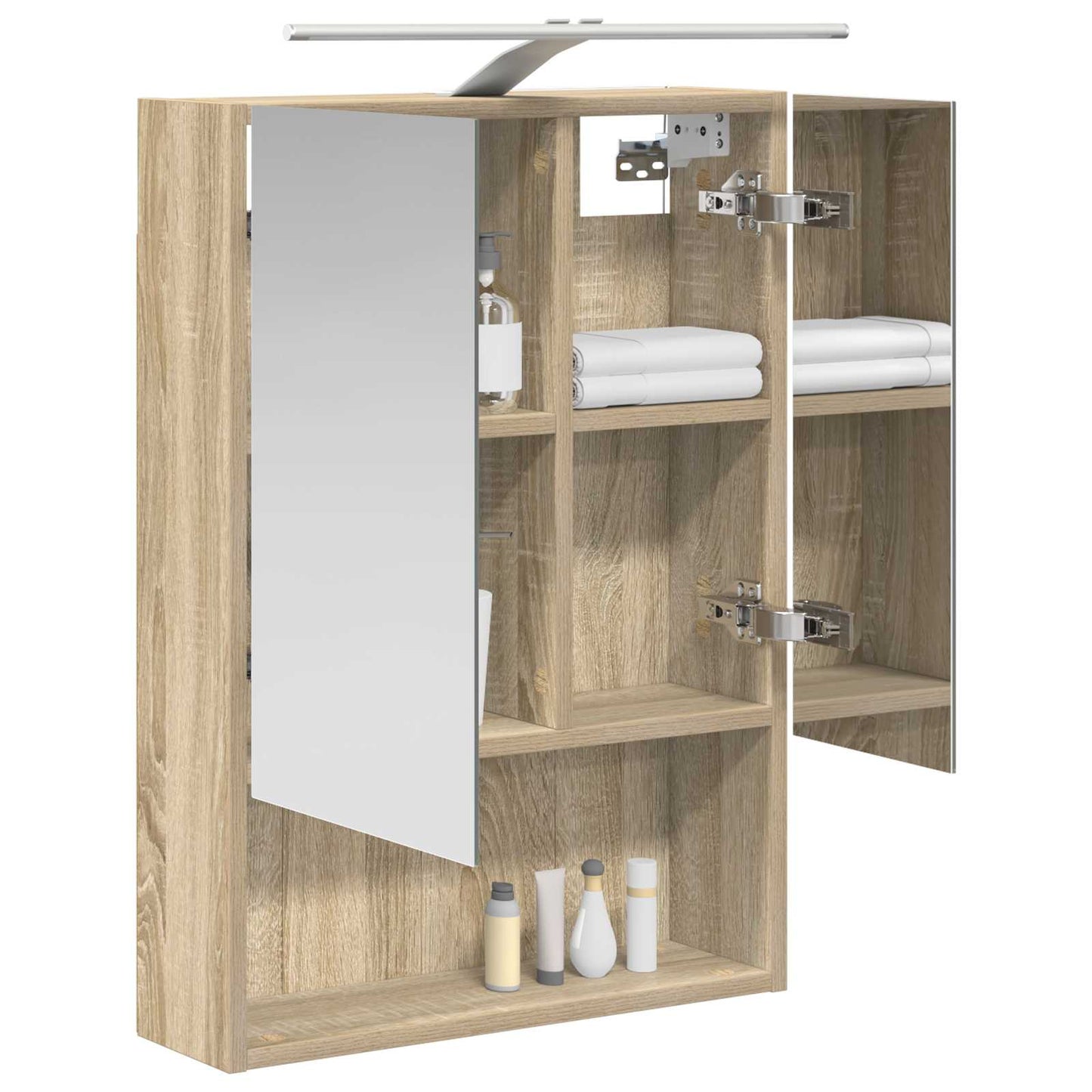 vidaXL Καθρέφτης Ντουλάπα Μπάνιου Δρύς Sonoma 50 x 14,5 x 70 εκ