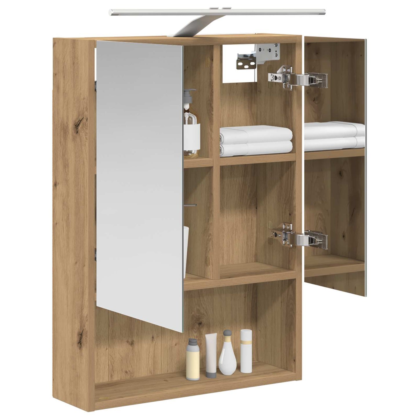 vidaXL Καθρέφτης Ντουλάπα Μπάνιου Artisan Δρυς 50 x 14,5 x 70 εκ
