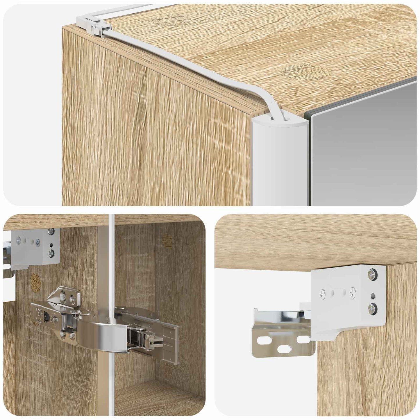 vidaXL Καθρέφτης Ντουλάπα Μπάνιου Δρύς Sonoma 33 x 11,5 x 50 εκ.