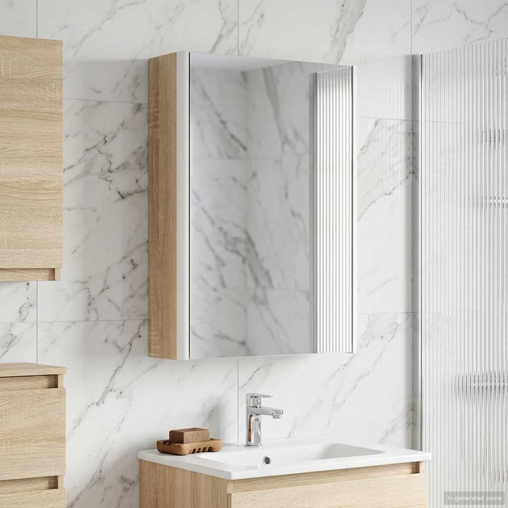 vidaXL Καθρέφτης Ντουλάπα Μπάνιου Δρύς Sonoma 33 x 11,5 x 50 εκ.