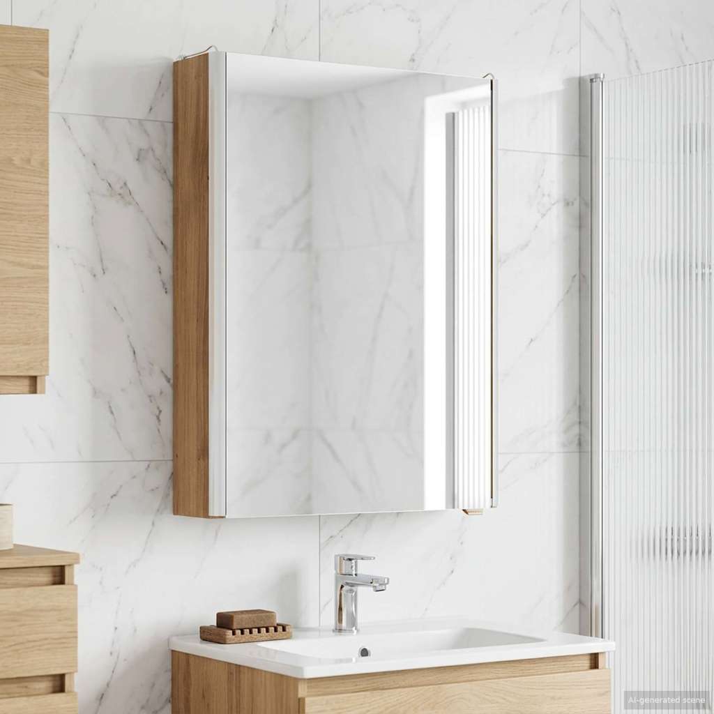 vidaXL Καθρέφτης Ντουλάπα Μπάνιου Artisan Δρυς 43 x 11,5 x 60,5 εκ.