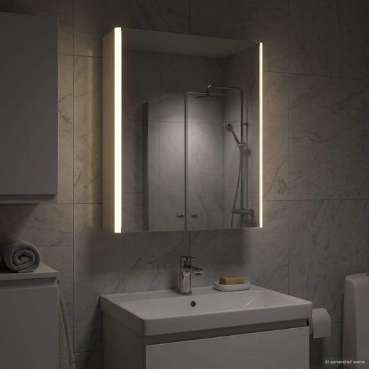 vidaXL Καθρέφτης Ντουλάπα Μπάνιου Λευκό 53,5 x 15,5 x 70 εκ.