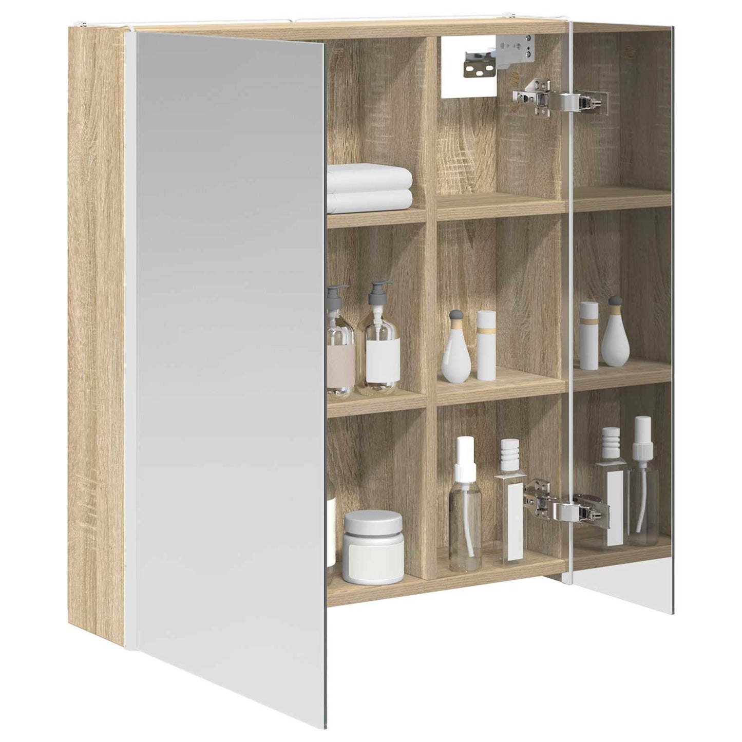 vidaXL Καθρέφτης Ντουλάπα Μπάνιου Δρύς Sonoma 63,5 x 15,5 x 70 εκ.