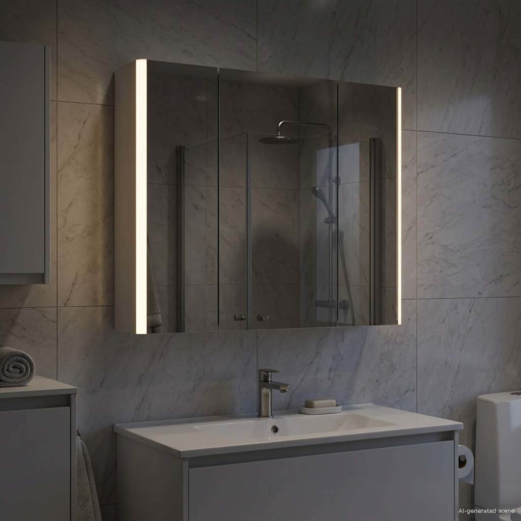 vidaXL Καθρέφτης Ντουλάπα Μπάνιου Λευκό 63,5 x 15,5 x 60,5 εκ.