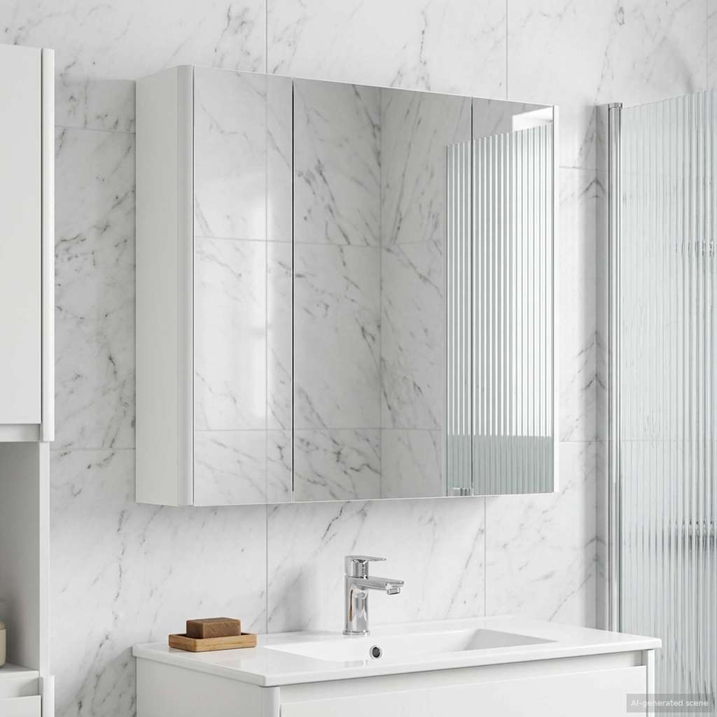 vidaXL Καθρέφτης Ντουλάπα Μπάνιου Λευκό 63,5 x 15,5 x 60,5 εκ.