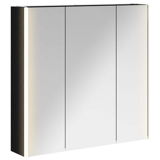 vidaXL Καθρέφτης Ντουλάπα Μπάνιου Μαύρη Οξυά 73.5 x 15.5 x 70 εκ.