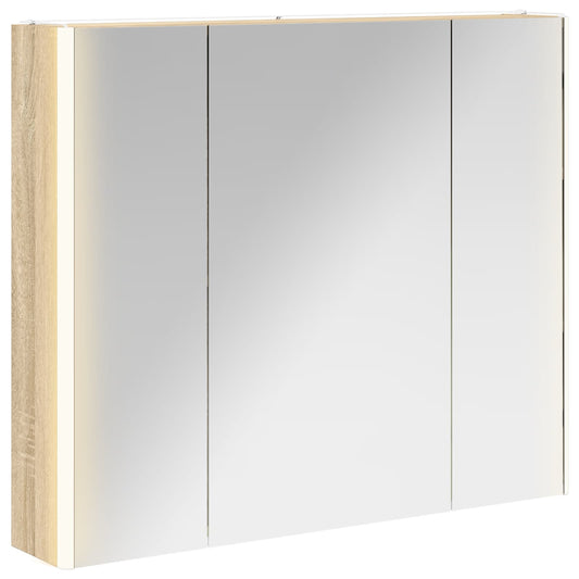 vidaXL Καθρέφτης Ντουλάπα Μπάνιου Δρύς Sonoma 83,5 x 15,5 x 70 εκ.