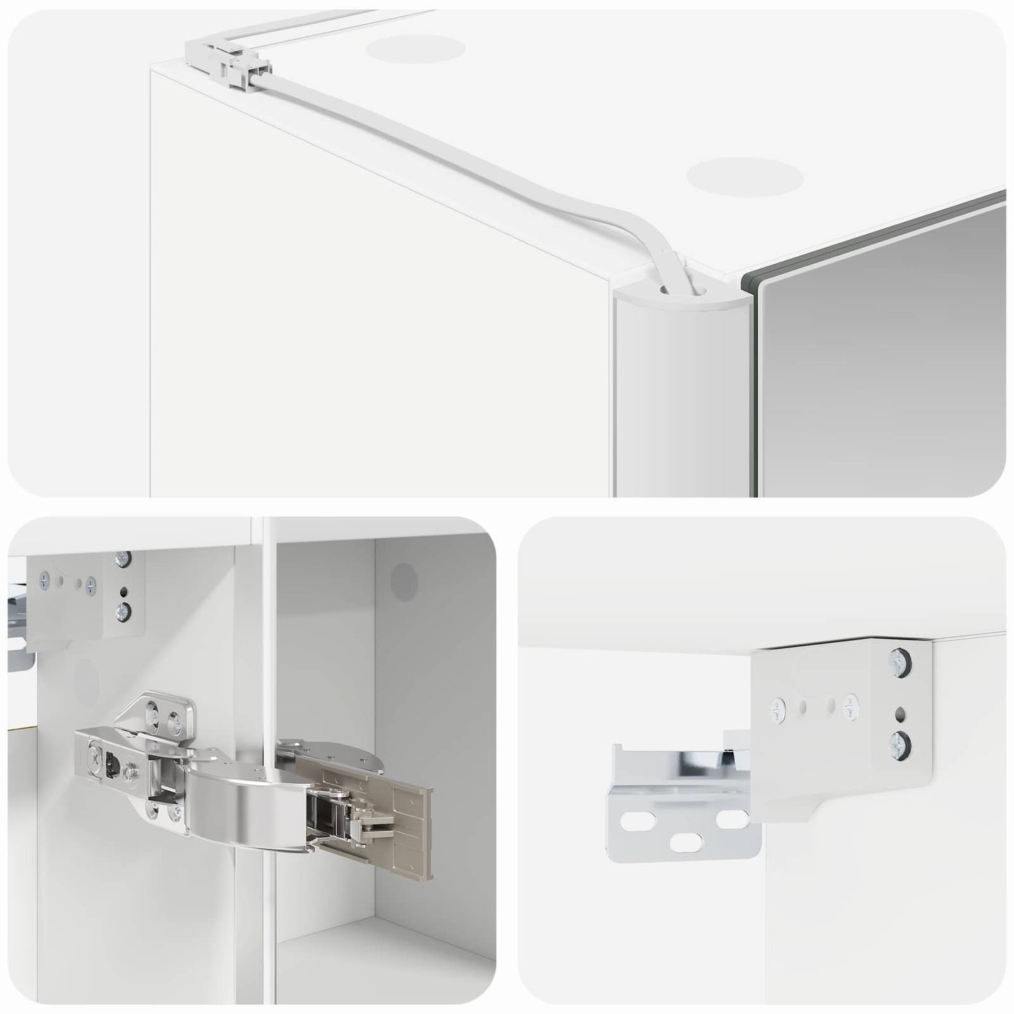 vidaXL Καθρέφτης Ντουλάπα Μπάνιου Λευκό 103,5 x 15,5 x 70 εκ.