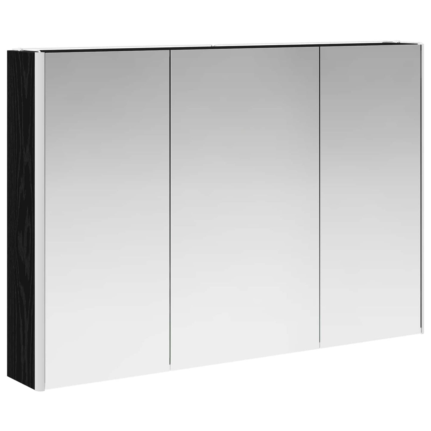 vidaXL Καθρέφτης Ντουλάπα Μπάνιου Μαύρη Οξυά 103,5 x 15,5 x 70 εκ.