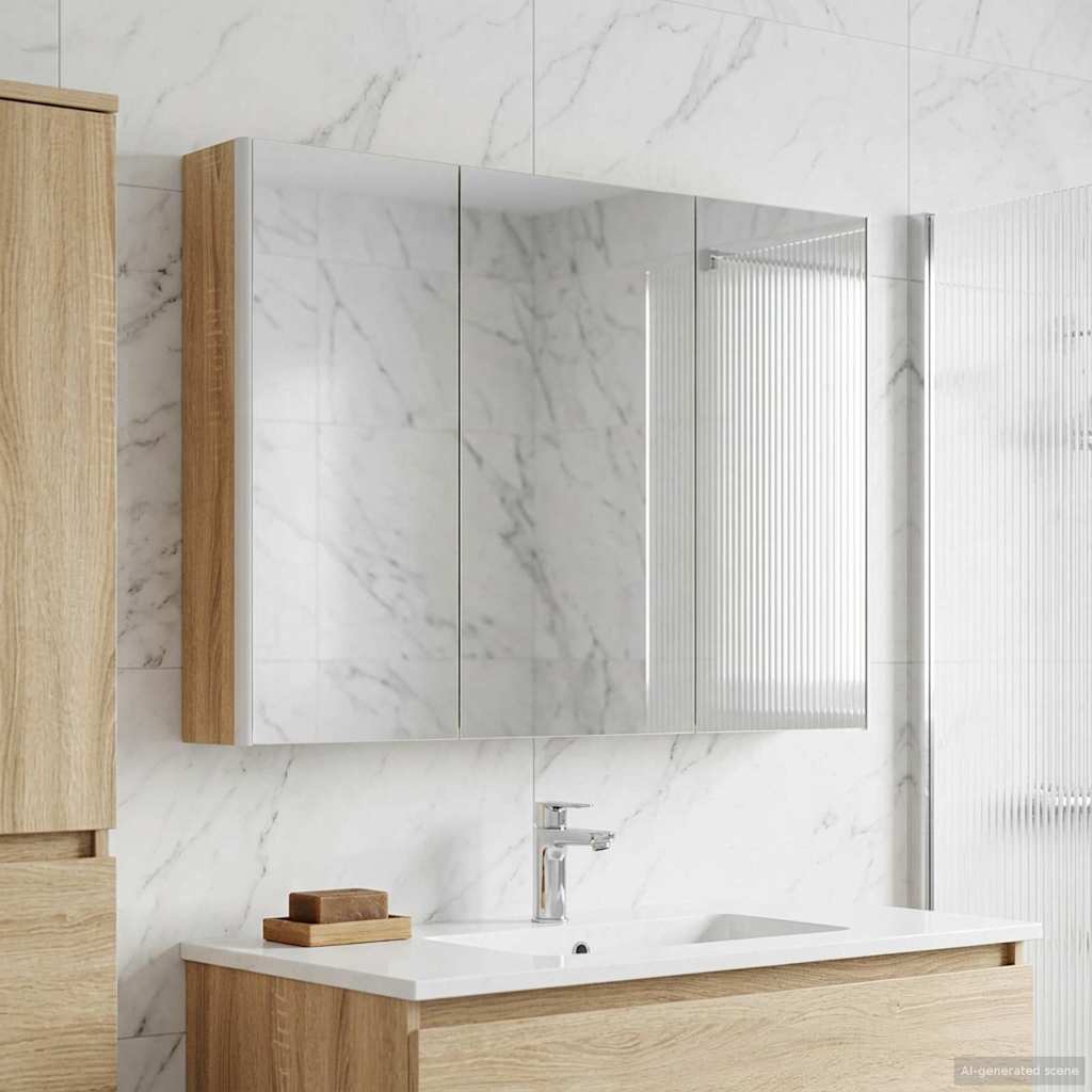 vidaXL Καθρέφτης Ντουλάπα Μπάνιου Δρύς Sonoma 103,5 x 15,5 x 70 εκ.