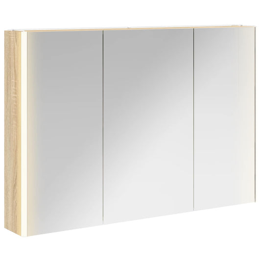 vidaXL Καθρέφτης Ντουλάπα Μπάνιου Δρύς Sonoma 103,5 x 15,5 x 70 εκ.