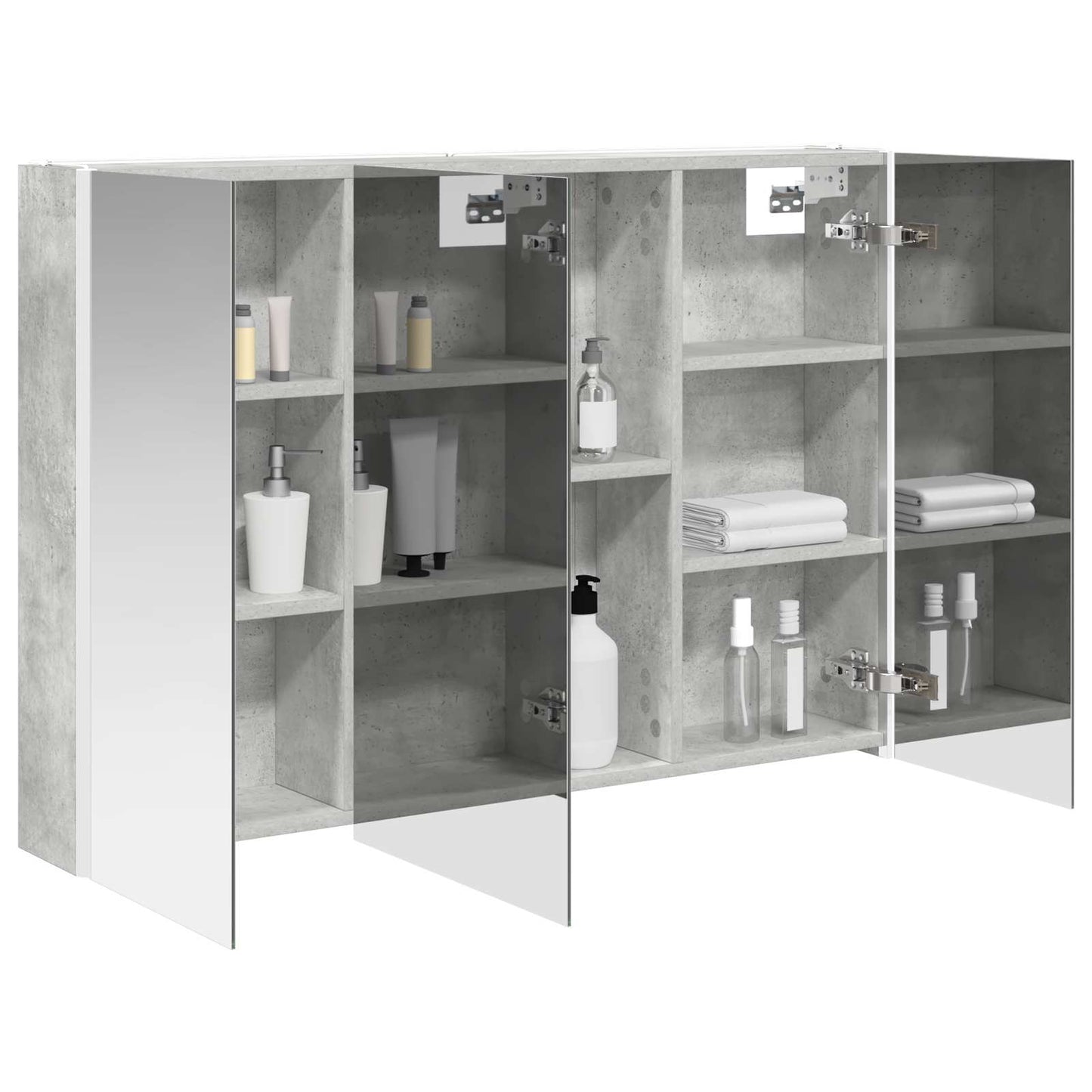 vidaXL Καθρέφτης Ντουλάπα Μπάνιου Σκυρόδεμα Γκρι 103,5 x 15,5 x 70 εκ.