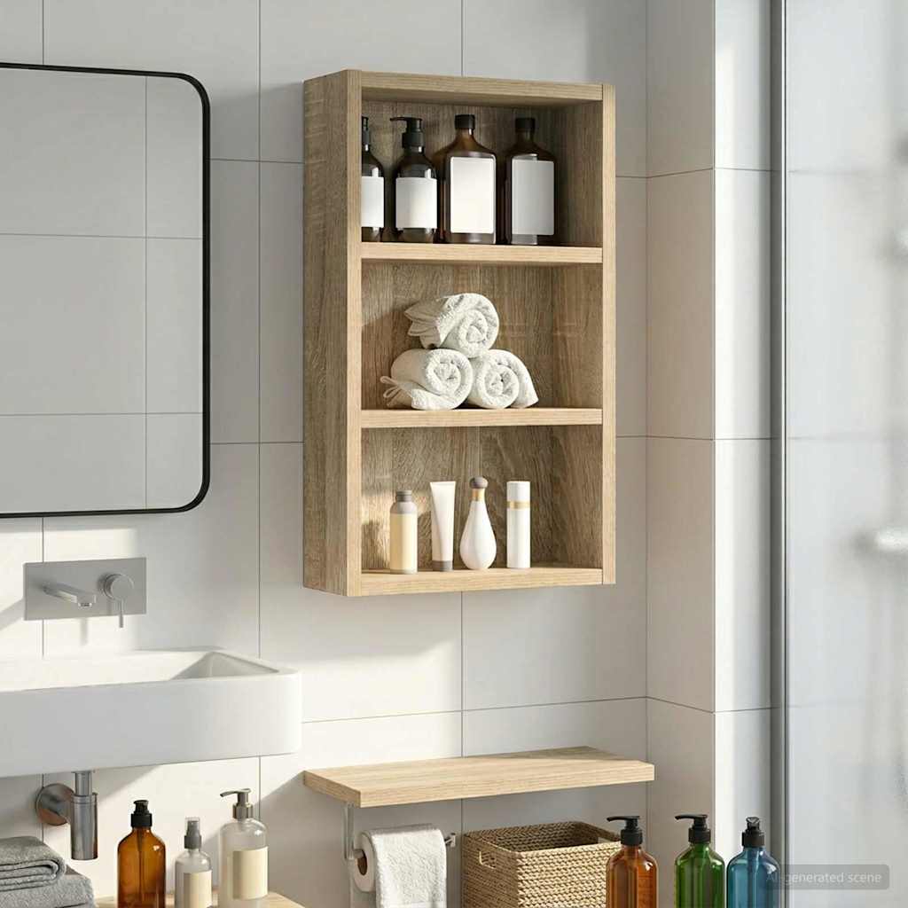 vidaXL Ντουλάπα τοίχου μπάνιου με ράφι Δρύς Sonoma 30 x 10 x 50 εκ