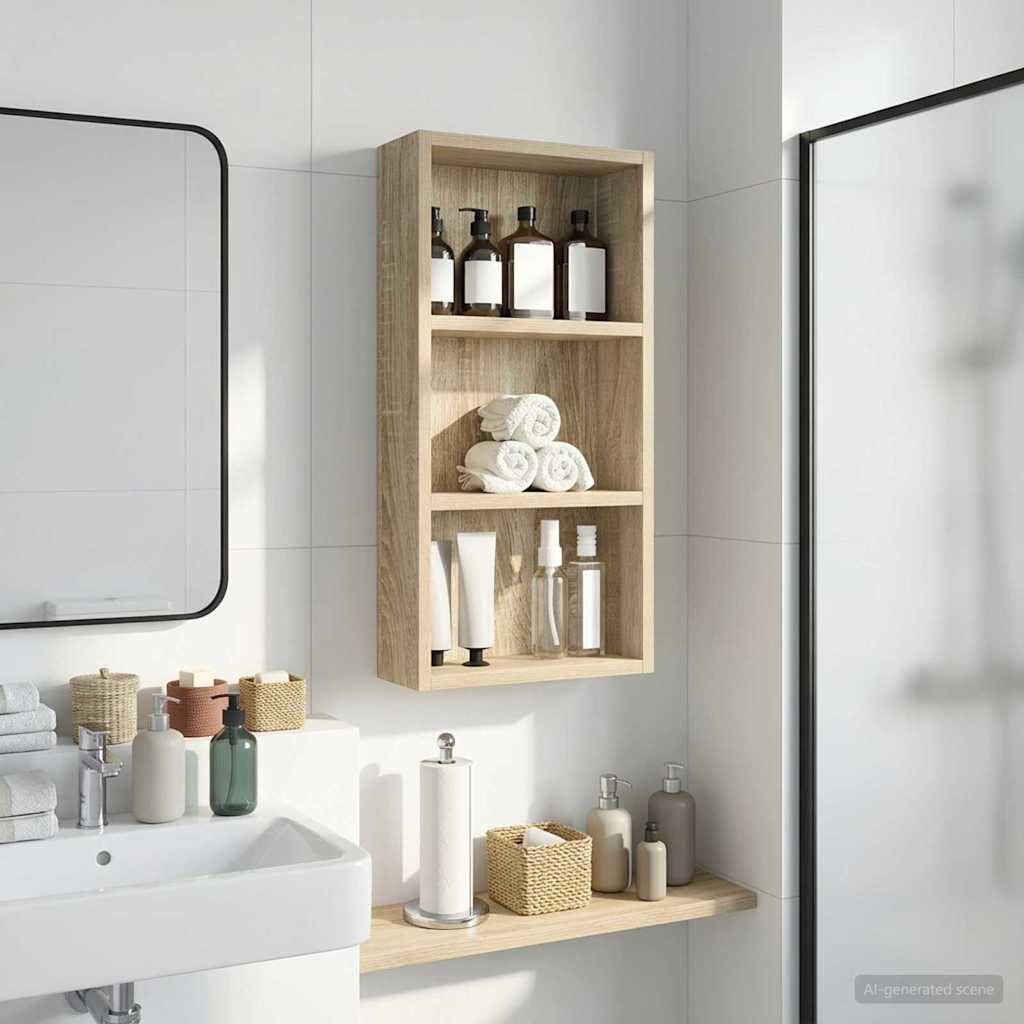 vidaXL Ντουλάπα τοίχου μπάνιου με ράφι Δρύς Sonoma 30 x 10 x 60,5 εκ