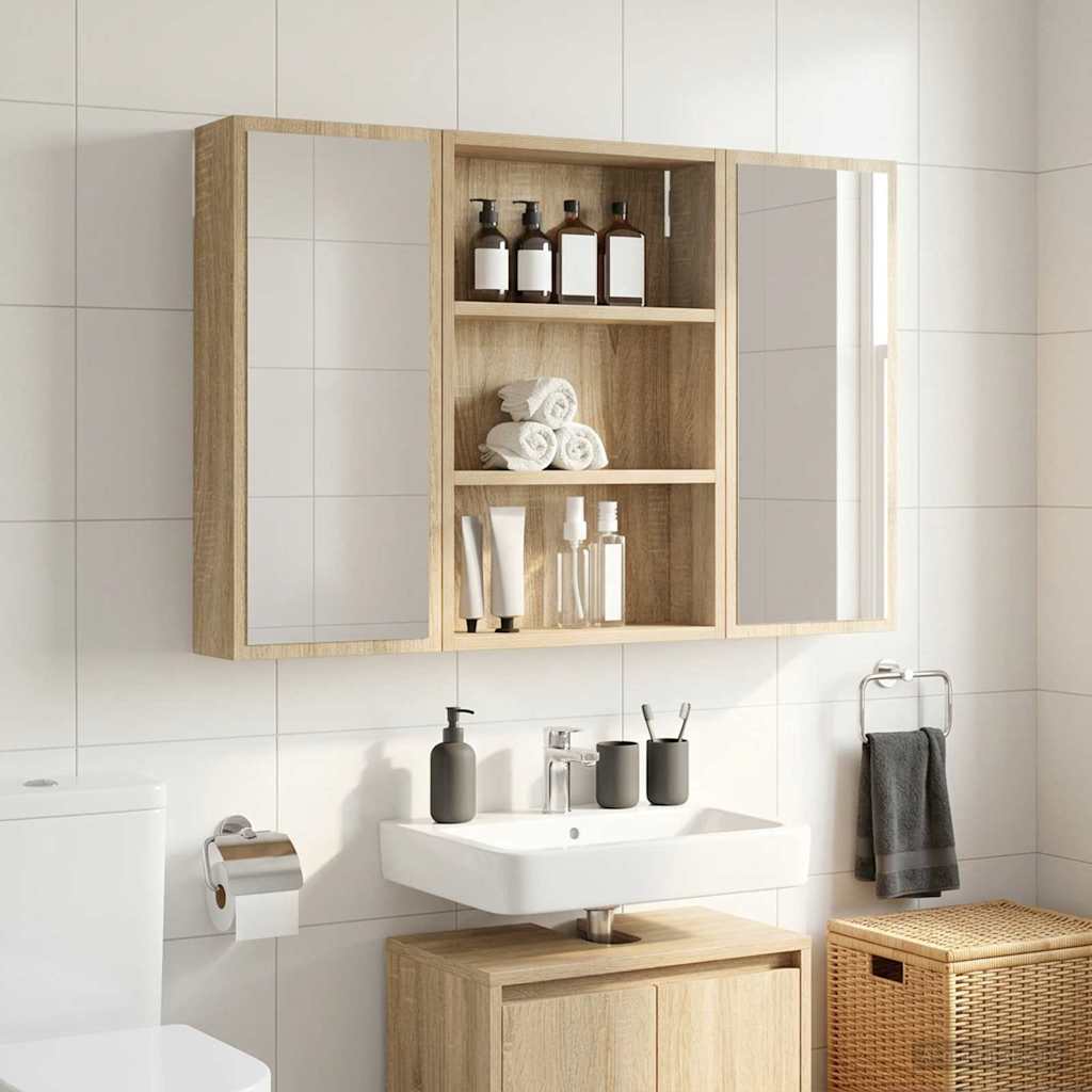 vidaXL Ντουλάπα τοίχου μπάνιου με ράφι Δρύς Sonoma 40 x 10 x 60,5 εκ
