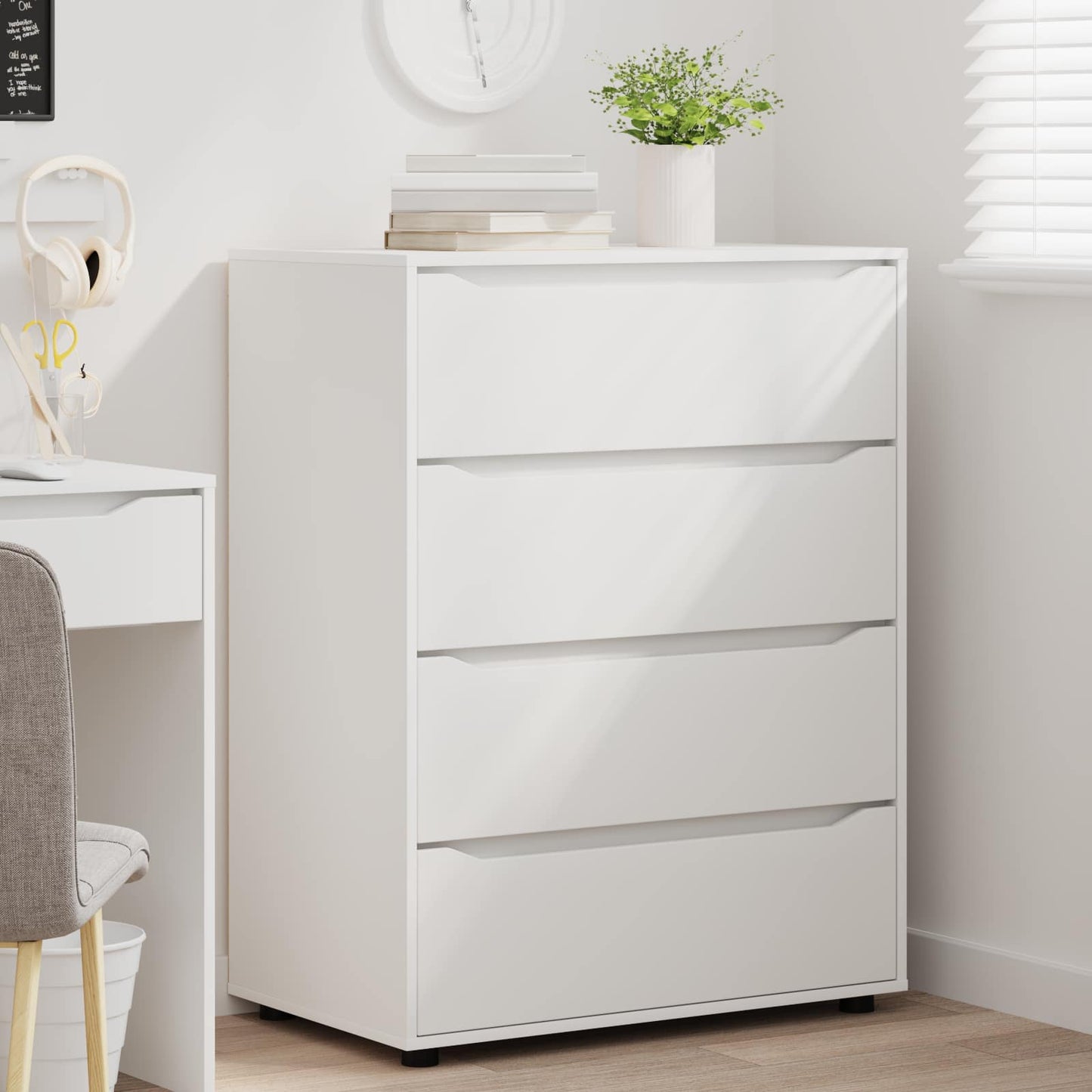 vidaXL Ντουλάπες Αποθήκευσης Λευκό 80 x 48 x 105 εκ Επεξεργασμένο ξύλο
