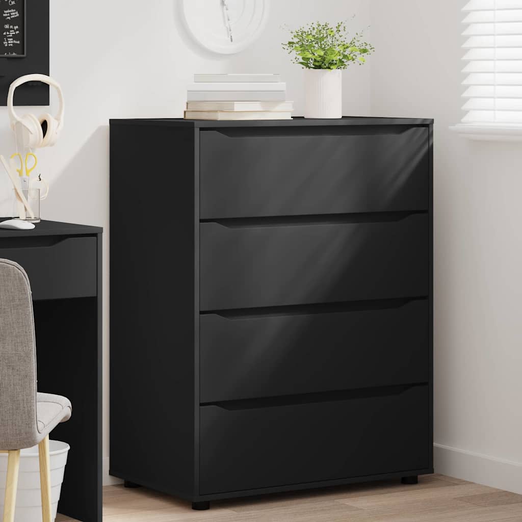 vidaXL Ντουλάπες Αποθήκευσης Μαύρο 80 x 48 x 105 εκ Επεξεργασμένο ξύλο