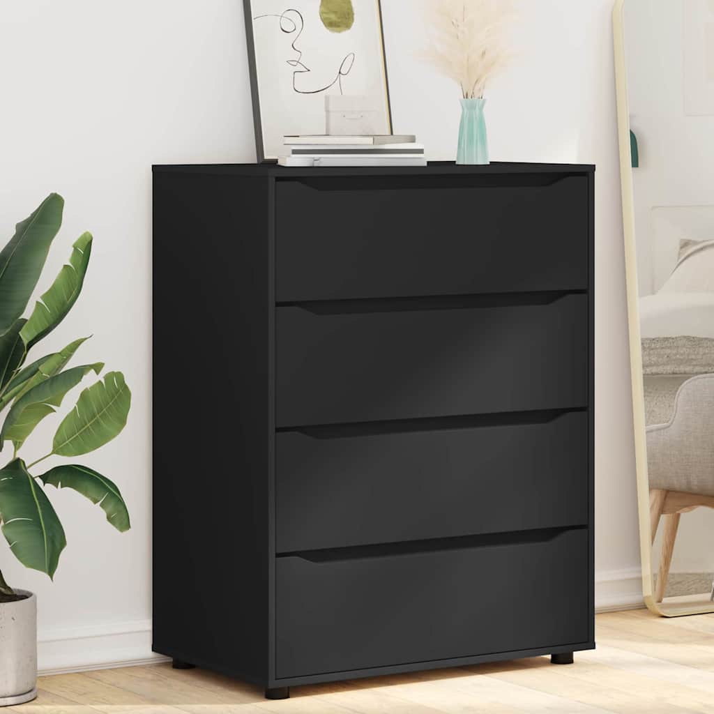 vidaXL Ντουλάπες Αποθήκευσης Μαύρο 80 x 48 x 105 εκ Επεξεργασμένο ξύλο