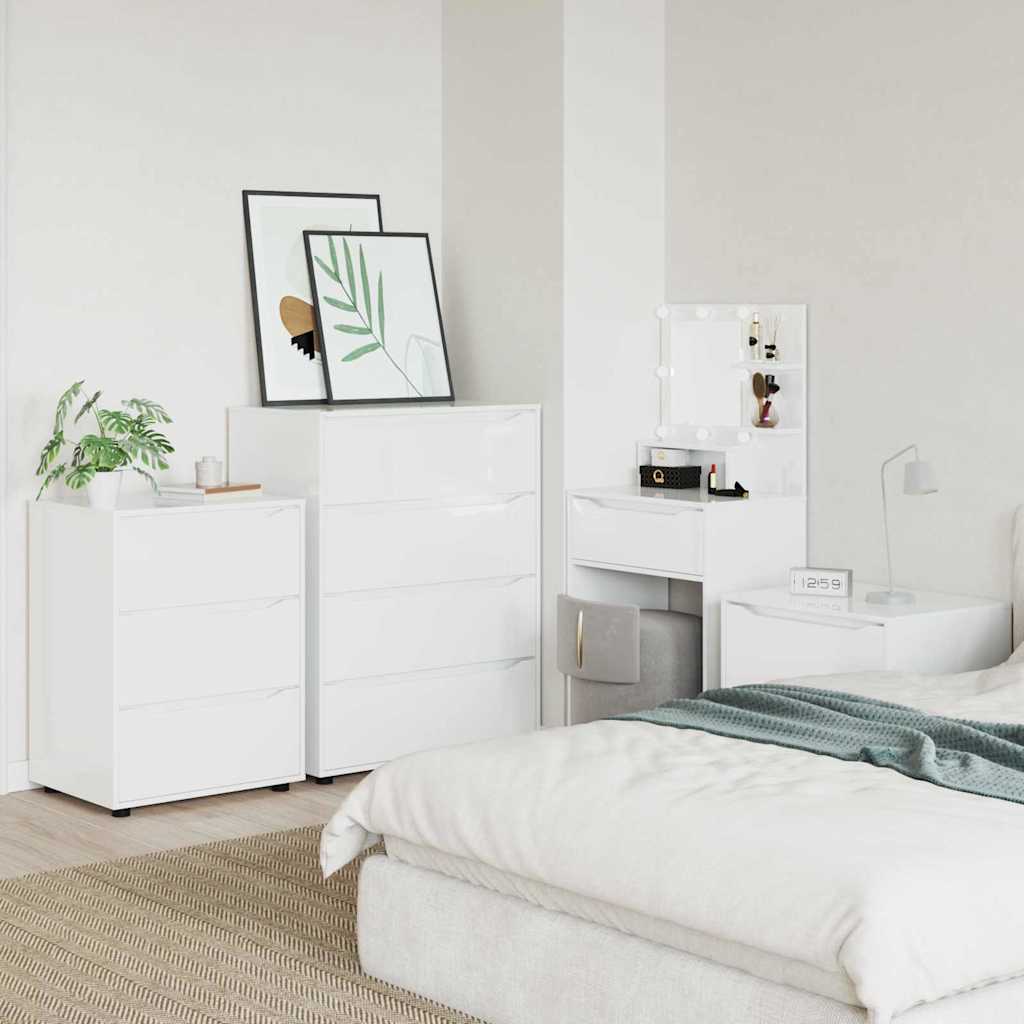 vidaXL Ντουλάπες Αποθήκευσης 2 pcs Υψηλής γυαλάδας λευκό