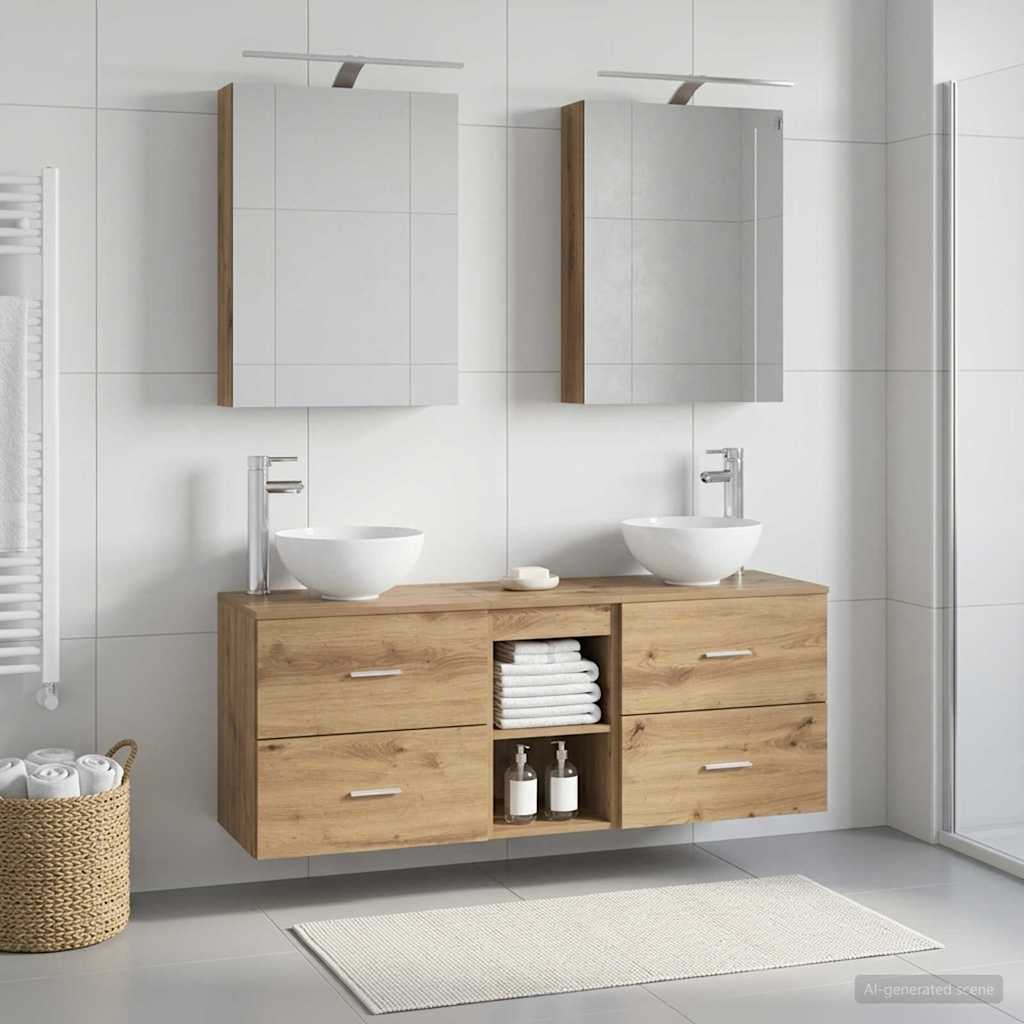 vidaXL Σετ Ντουλαπιών Μπάνιου 5 τμχ. Artisan Δρυς Επεξεργασμένο Ξύλο