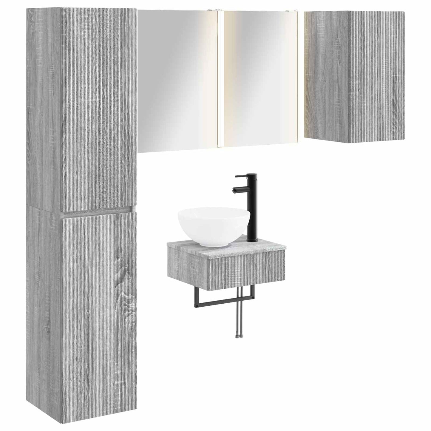 vidaXL Σετ Επίπλων Μπάνιου 5 τμχ. Γκρι Sonoma
