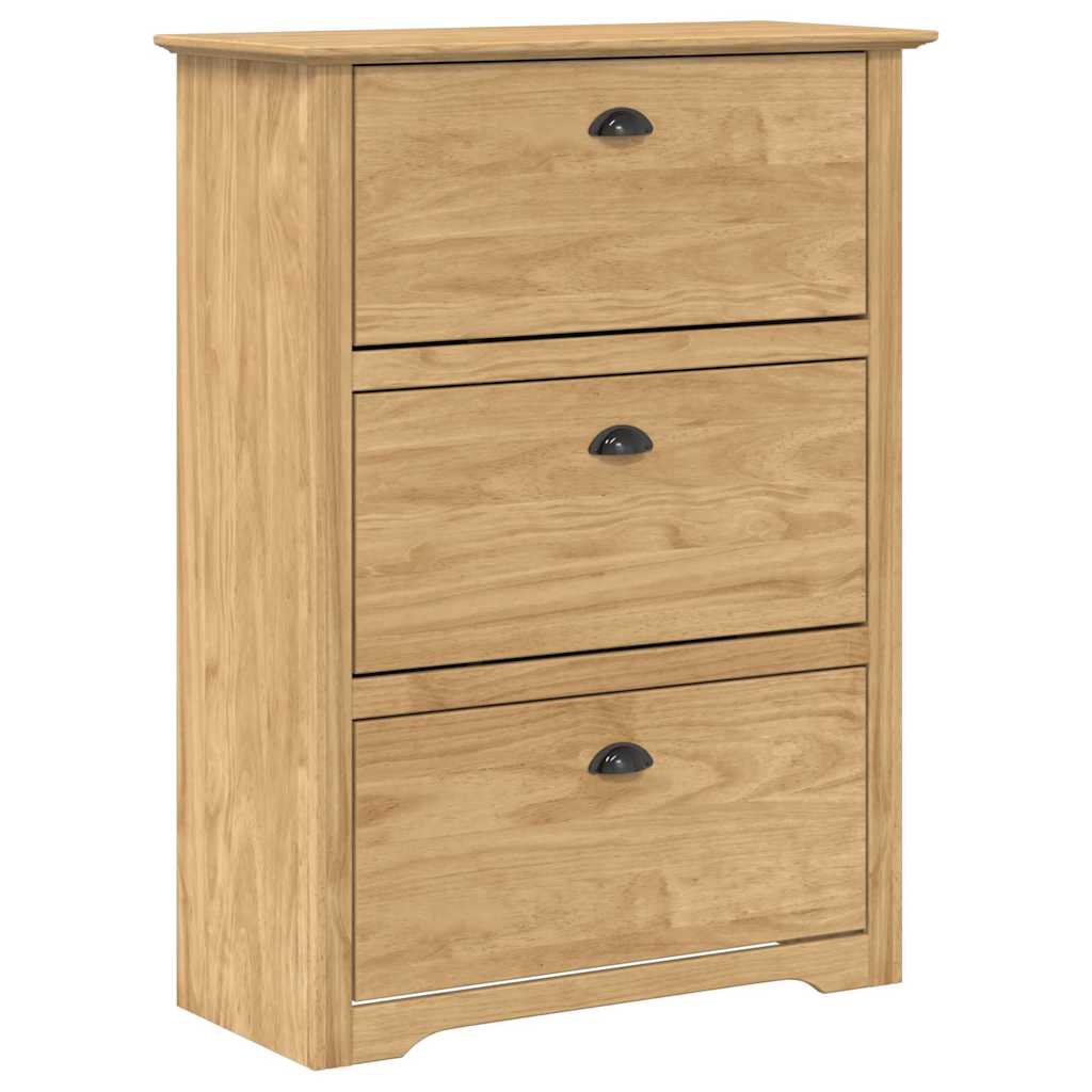 vidaXL Ράφι Παπουτσιών με συρτάρι BODO Μέλι Καφέ 80 x 35 x 118 εκ