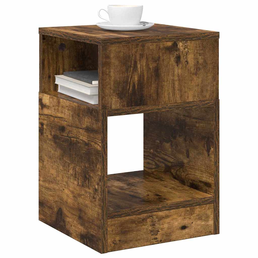 vidaXL End Table Καπνιστό Δρύς 30,5 x 30 x 45 εκ Επεξεργασμένο Ξύλο