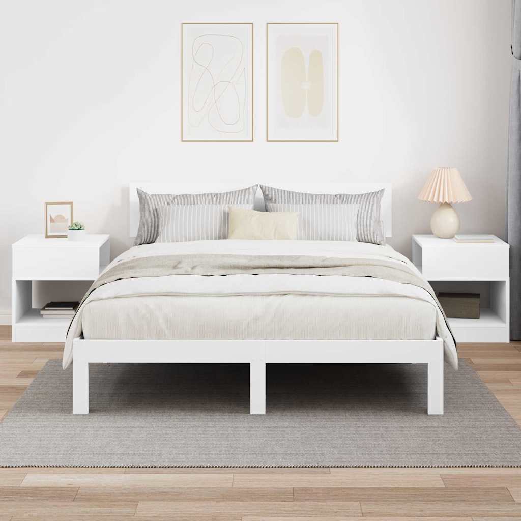vidaXL End Table 2 pcs Λευκό 40,5 x 40 x 45 εκ Επεξεργασμένο ξύλο