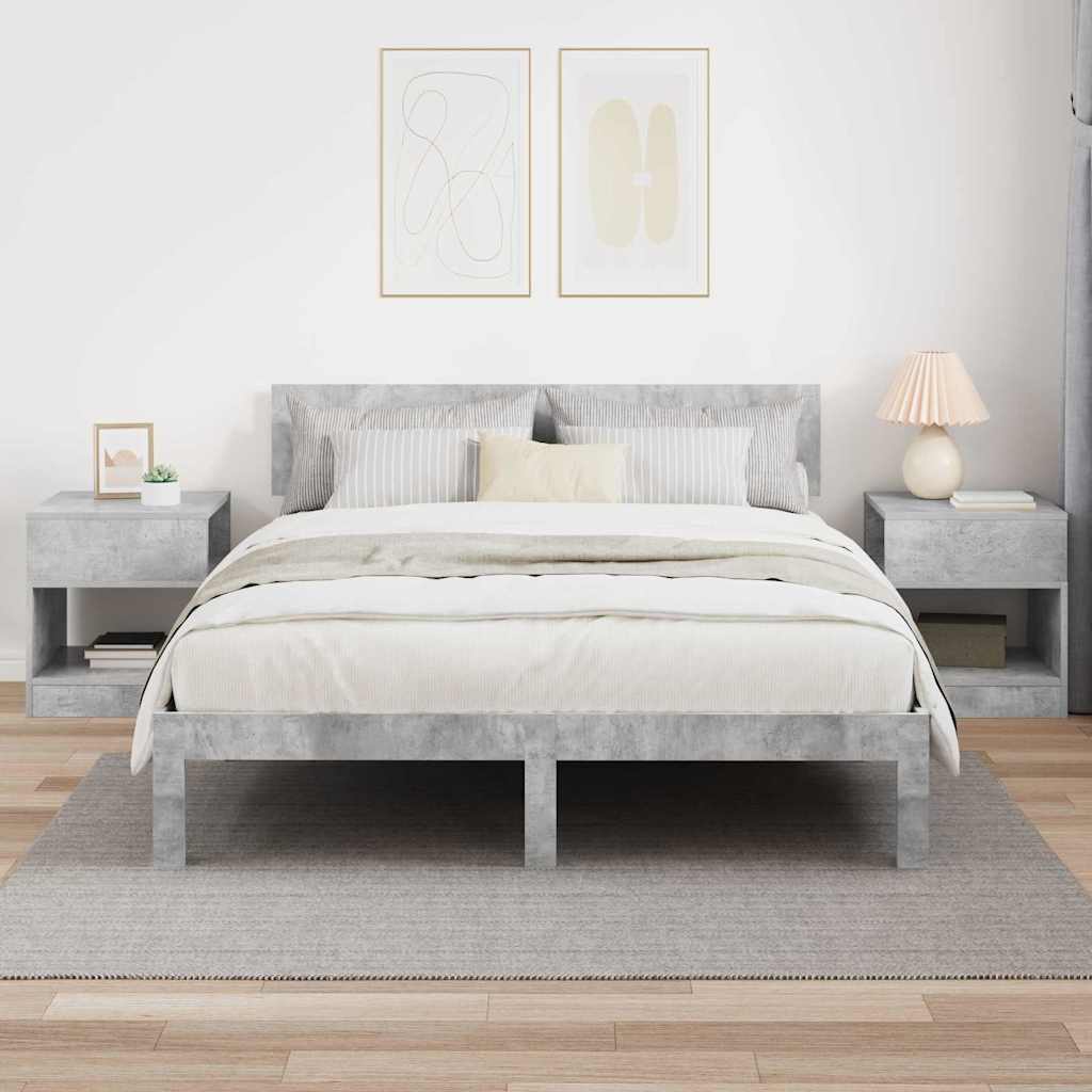 vidaXL End Table 2 pcs Σκυρόδεμα Γκρι 40,5 x 40 x 45 εκ