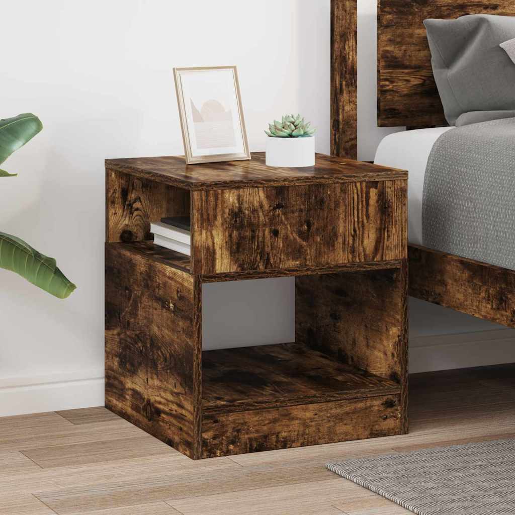vidaXL End Table Καπνιστό Δρύς 40,5 x 40 x 45 εκ Επεξεργασμένο ξύλο