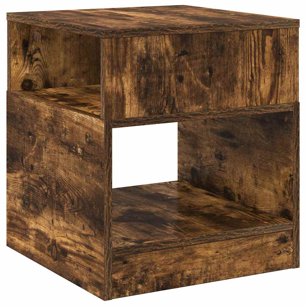 vidaXL End Table Καπνιστό Δρύς 40,5 x 40 x 45 εκ Επεξεργασμένο ξύλο