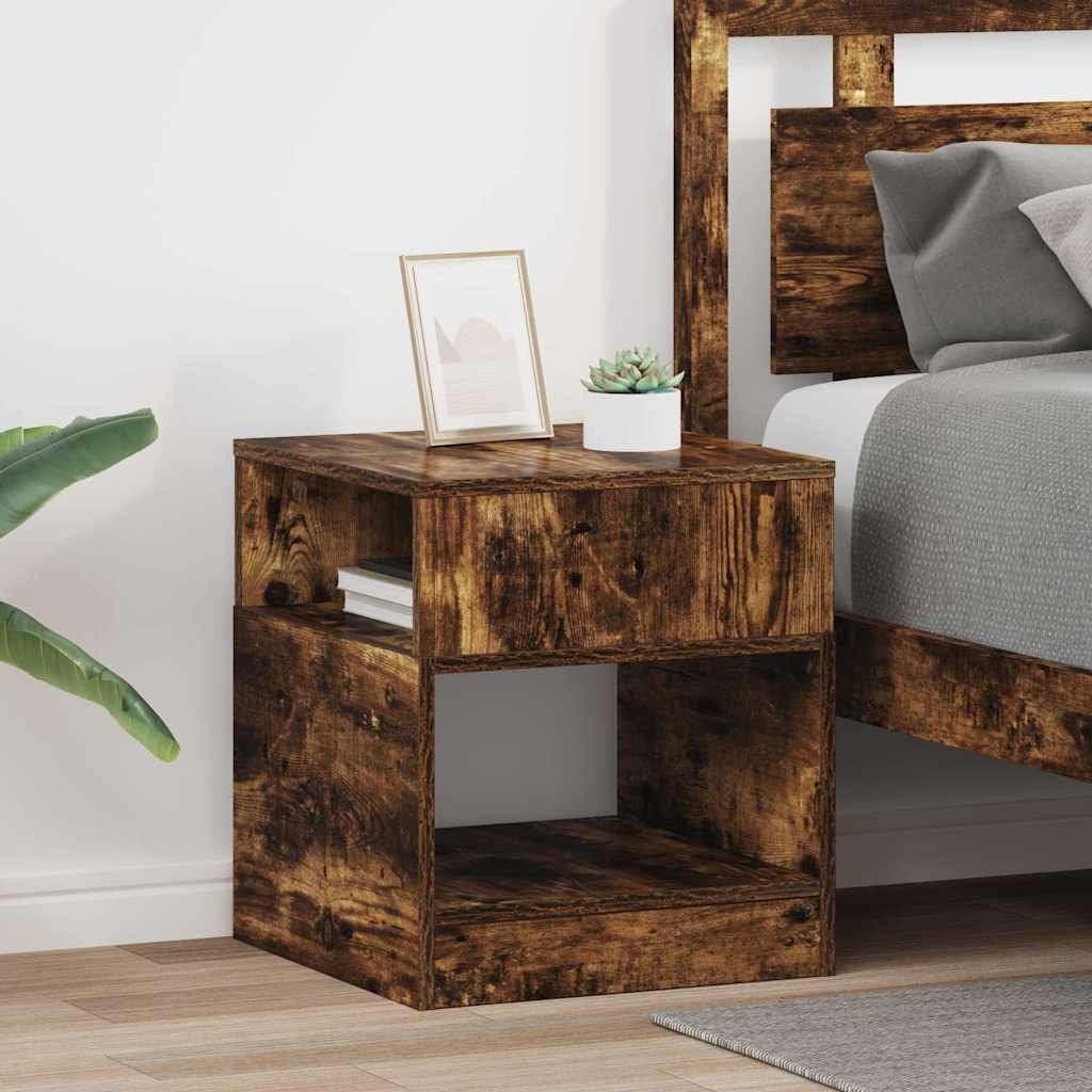 vidaXL End Table 2 pcs Καπνιστό Δρύς 40,5 x 40 x 45 εκ