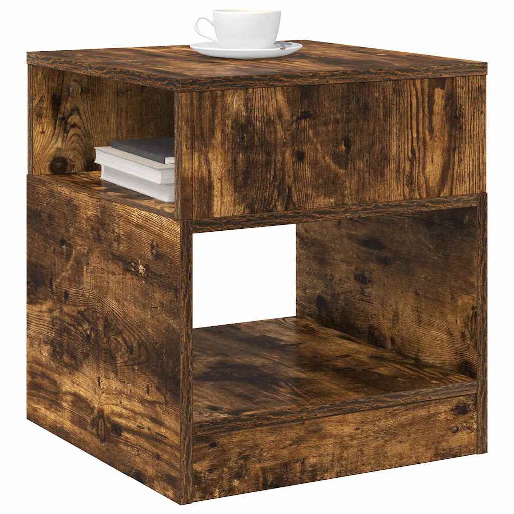 vidaXL End Table 2 pcs Καπνιστό Δρύς 40,5 x 40 x 45 εκ
