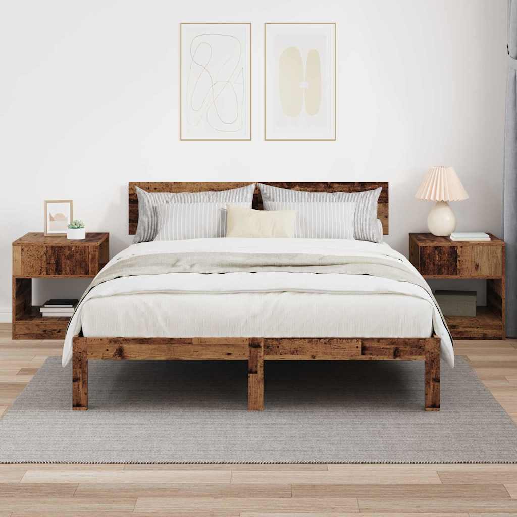 vidaXL End Table 2 pcs Παλιό ξύλο 40,5 x 40 x 45 εκ Επεξεργασμένο ξύλο