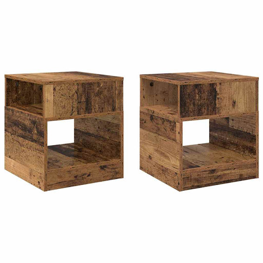 vidaXL End Table 2 pcs Παλιό ξύλο 40,5 x 40 x 45 εκ Επεξεργασμένο ξύλο