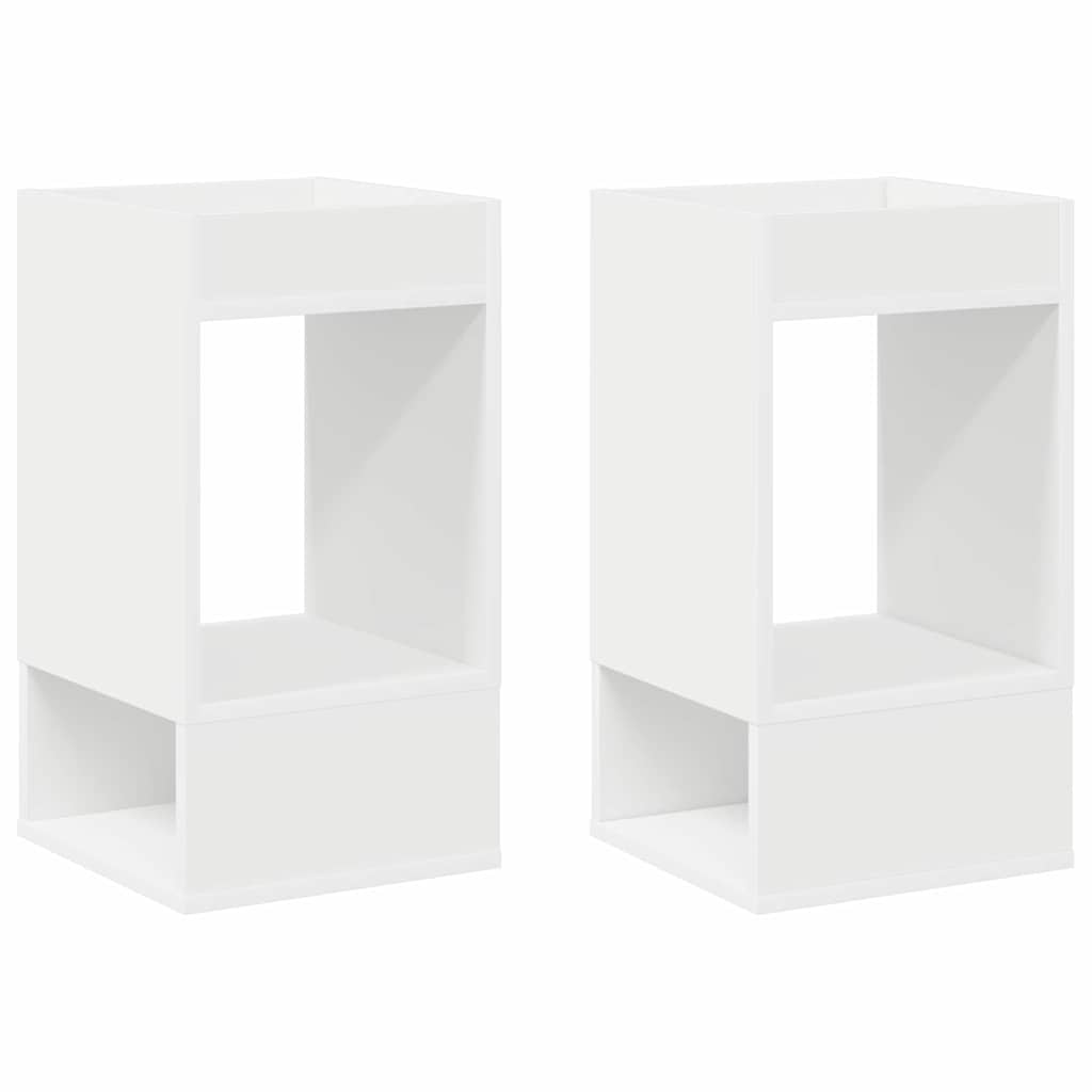 vidaXL End Table 2 pcs Λευκό 30 x 30 x 56 εκ. Επεξεργασμένο ξύλο