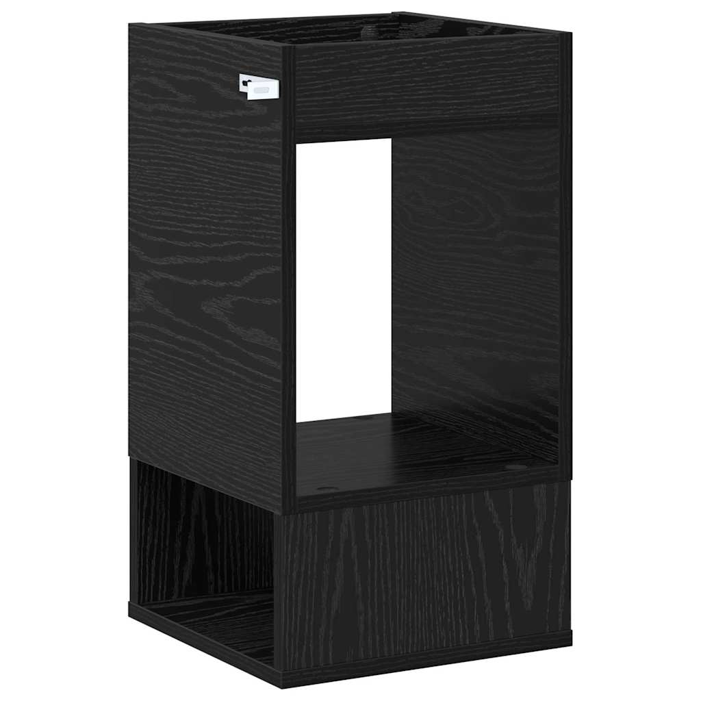 vidaXL End Table 2 pcs Μαύρη Οξυά 30 x 30 x 56 εκ. Επεξεργασμένο ξύλο